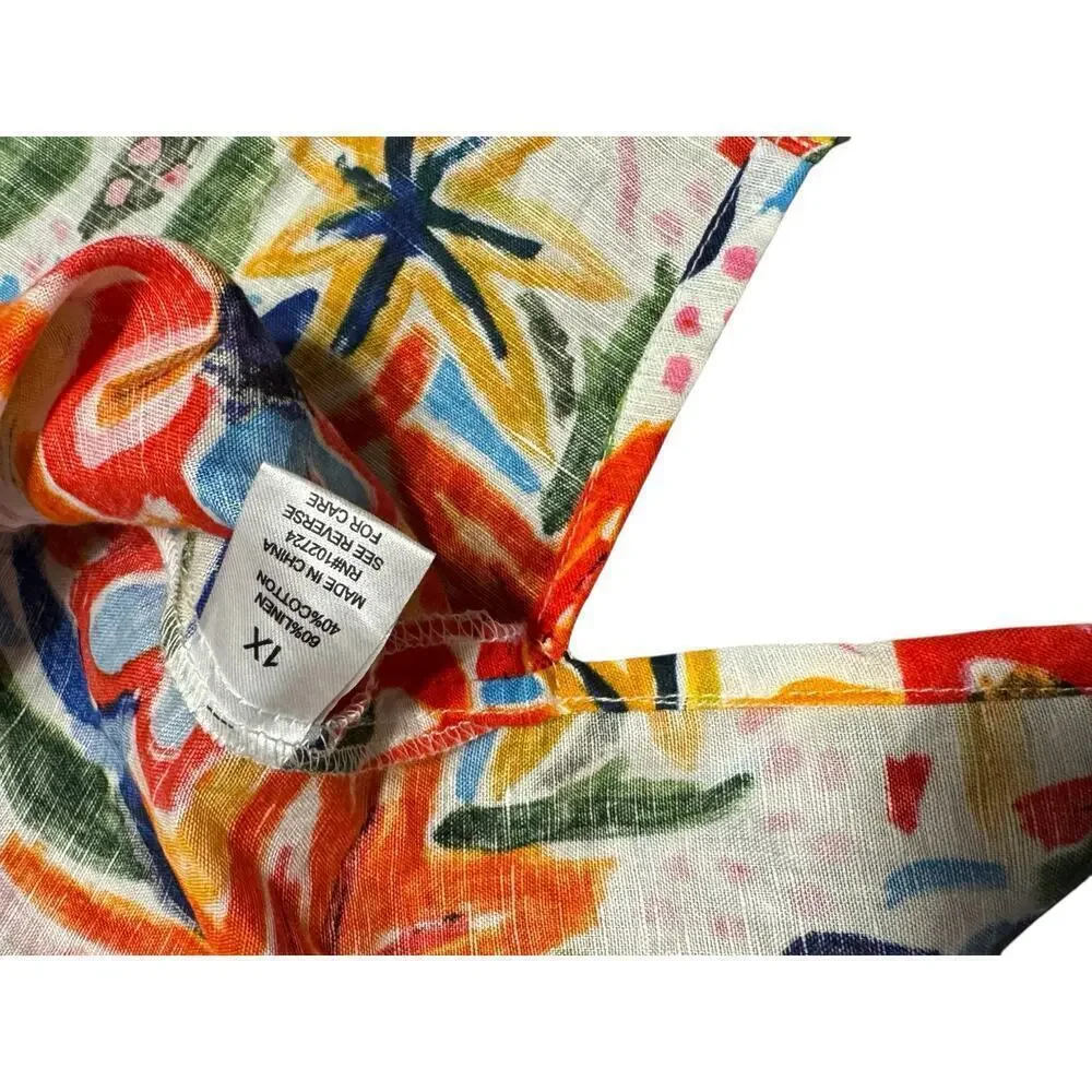 Hester & Orchard Women’s Floral Top Colorful Fun Artsy Size 1X - Picture 3 of 7